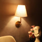 ELIANTE Gold Iron Base White Fabric Shade Wall Light - 9201-1W - Bulb Included