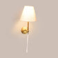 ELIANTE Gold Iron Base White Fabric Shade Wall Light - 9201-1W - Bulb Included