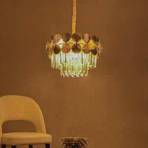 Modern Chandelier Luxury Look Golden  Metal + Cristal Chandelier - 9753-600