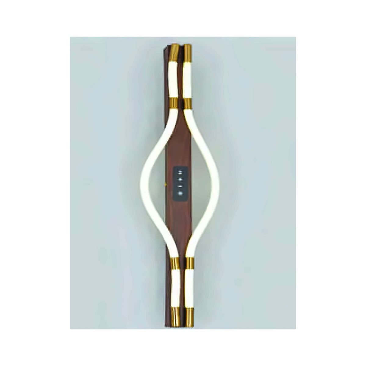 Eliante Curved LED Wall Light – Frosted & White Acrylic, Wood