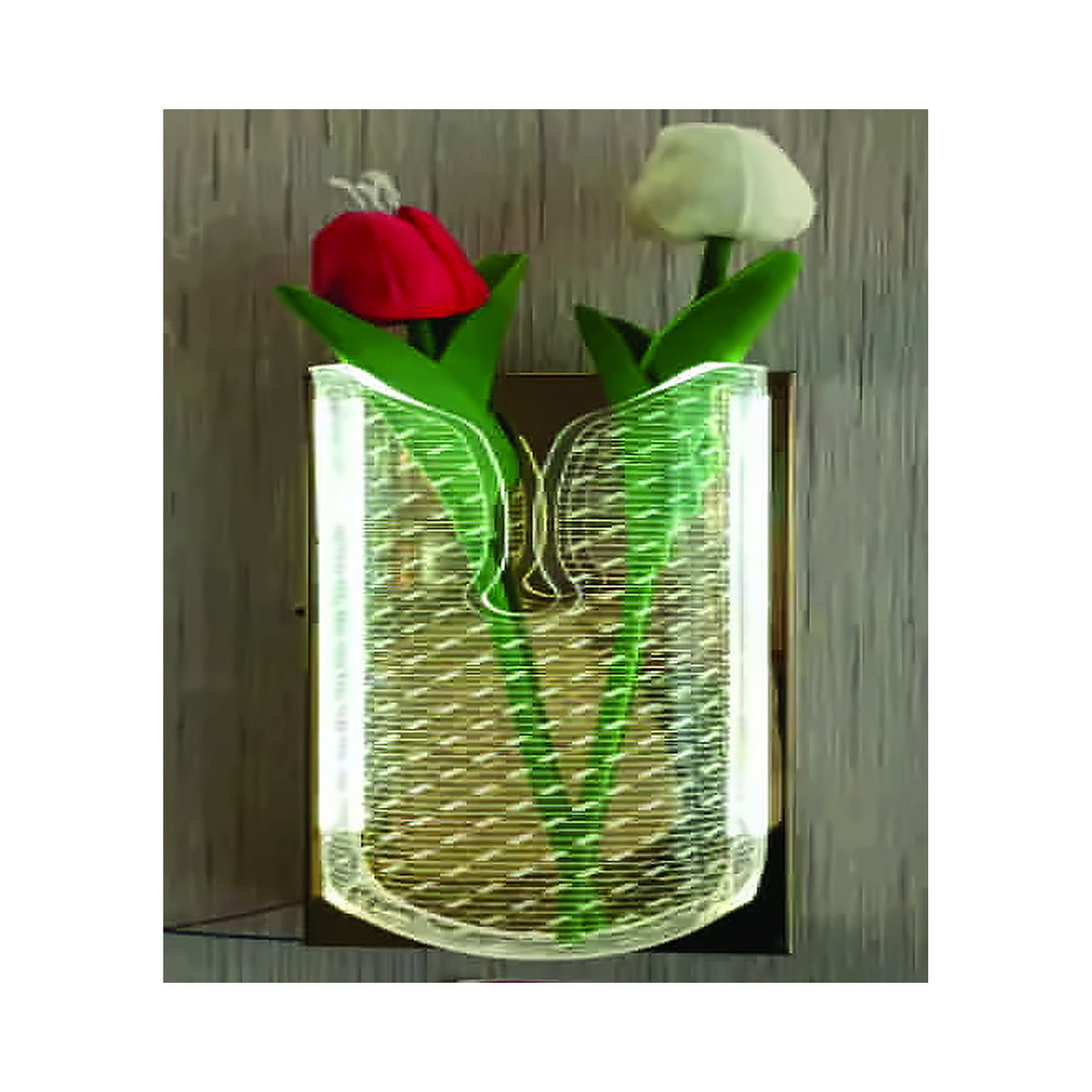 Eliante Etched LED Wall Light – Clear Acrylic, Metal