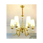 Eliante Six Fabric Shade Chandelier – Crystal, Metal