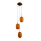 JSPHILO 4-357-3xG9-Amber Impressions Cluster hangings