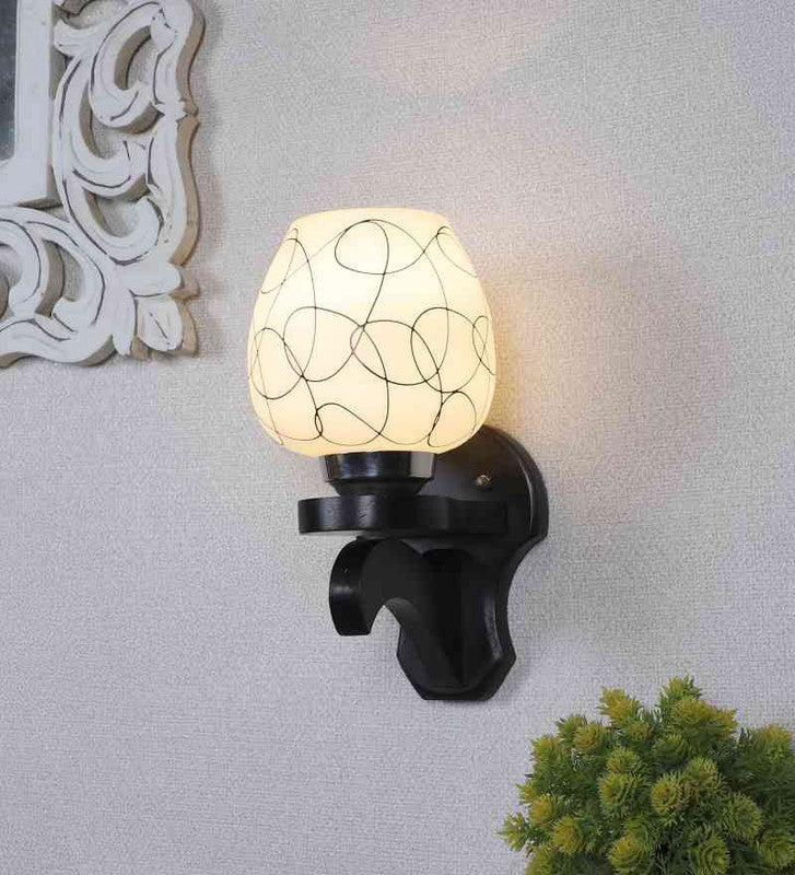 Zytrion Black Wood Wall Light  | E27 holder | Included Bulb | Eliante by Jainsons Lights