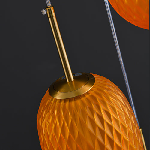 JSPHILO 4-357-3xG9-Amber Impressions Cluster hangings
