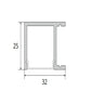 JS-JAS LP 05-03 Wall Square Wall Up Light Alluminium Profile For Strips 055-JAS-S3225