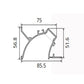 JS-JAS LP 011-05 Pop Half Round Corner Recessed Cove Alluminium Profile For Strips 102-JAS-R8657