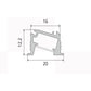 JS-JAS JSAS-Shelf Recessed Asymmetric Shelf Light Recessed Alluminium Profile For Strips 117-JAS-R2012