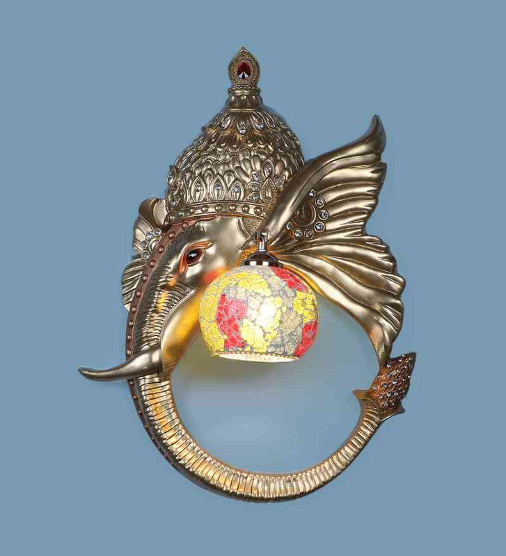 Lustrix Gold fiber Wall Light  | E27 holder | Included Bulb | Eliante by Jainsons Lights