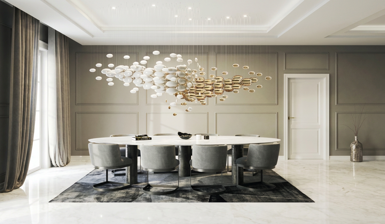 BOWLS Hand-Blown Glass Disc Suspension Collection - lifestyle
