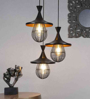 Shinova Black Iron Hanging Light  | E27 holder | Included Bulb | Eliante by Jainsons Lights