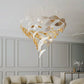 Customised Golden Leaf Glass Chandelier with COB / GU10 Lighting – Double Height & Rectangular Designs