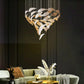 Customised Golden Leaf Glass Chandelier with COB / GU10 Lighting – Double Height & Rectangular Designs