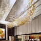 Twisted Leaf Glass Cluster Chandelier