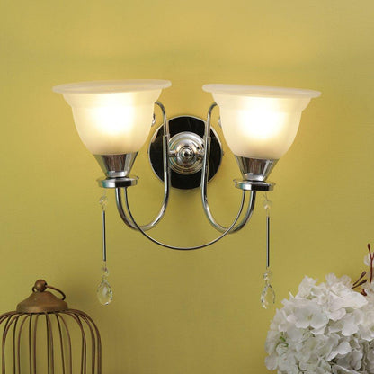 Silver Metal Wall Light - C-11-2W-MIX - Included Bulb