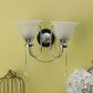 Silver Metal Wall Light - C-11-2W-MIX - Included Bulb