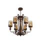 JS-VP S-318-2W Modern Wall Lights 2xE27 Mild Steel & Glass Material Antique, Brown & Champaign Finish