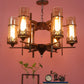 JS-VP M-200-1LP Glass Hanging Lights 1xE27 Mild Steel, Wood & Glass Material Brown & Champaign Finish