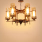 JS-VP M-200-1LP Glass Hanging Lights 1xE27 Mild Steel, Wood & Glass Material Brown & Champaign Finish