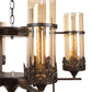 JS-VP M-200-1LP Glass Hanging Lights 1xE27 Mild Steel, Wood & Glass Material Brown & Champaign Finish