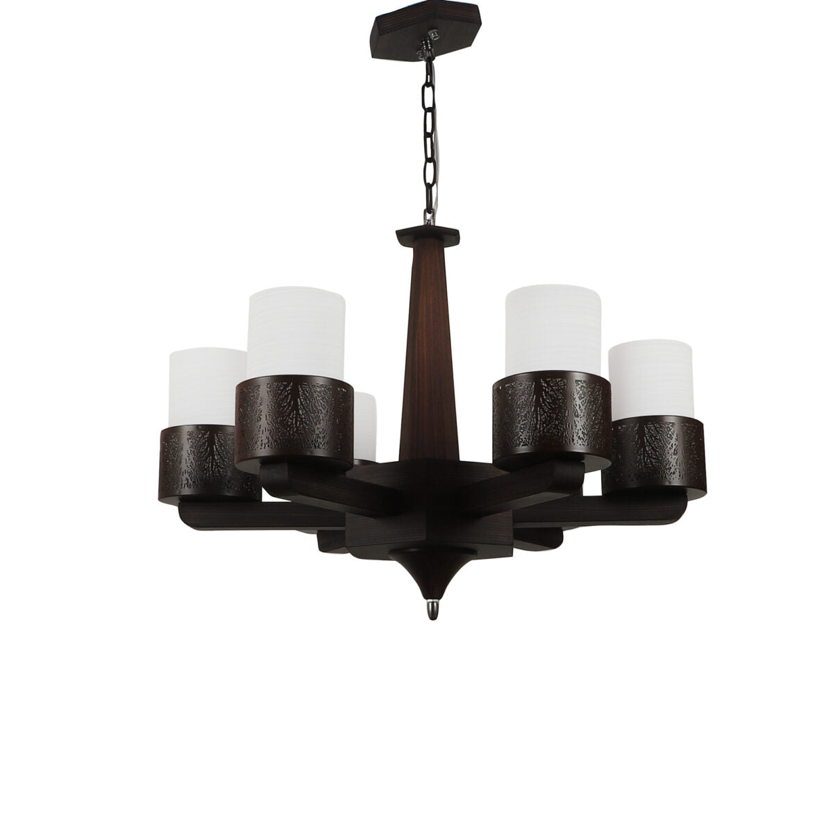 Dark Wood & White Chandeliers