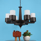 JS-VP M-202-1LP Glass Hanging Lights 1xE27 Mild Steel, Wood & Glass Material Brown & Champaign Finish