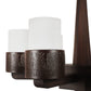 JS-VP M-204-1LP Glass Hanging Lights 1xE27 Mild Steel, Wood & Glass Material Brown & White Finish