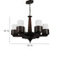 JS-VP M-204-1LP Glass Hanging Lights 1xE27 Mild Steel, Wood & Glass Material Brown & White Finish