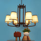 JS-VP M-204-1LP Glass Hanging Lights 1xE27 Mild Steel, Wood & Glass Material Brown & White Finish