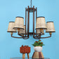 JS-VP M-205-1LP Glass Hanging Lights 1xE27 Mild Steel, Wood & Glass Material Brown & Champaign Finish
