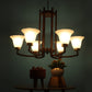 JS-VP M-205-1LP Glass Hanging Lights 1xE27 Mild Steel, Wood & Glass Material Brown & Champaign Finish