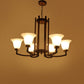 JS-VP M-205-3LP Cluster hanging Lights 3xE27 Mild Steel, Wood & Glass Material Brown & Champaign Finish
