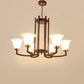JS-VP M-205-3LP Cluster hanging Lights 3xE27 Mild Steel, Wood & Glass Material Brown & Champaign Finish