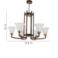 JS-VP M-205-3LP Cluster hanging Lights 3xE27 Mild Steel, Wood & Glass Material Brown & Champaign Finish