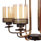 JS-VP S-321-6W Multi-Arm Chandelier 6xE27 Mild Steel & Glass Material Dark Brown, Gold & Champaign Finish