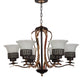 JS-VP M-214-1LP Glass Hanging Lights 1xE27 Mild Steel & Glass Material Gold & Champaign Finish