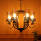 JS-VP M-215-1LP Glass Hanging Lights 1xE27 Mild Steel, Wood & Glass Material Antique, Brown & Smoky Black Finish