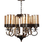 JS-VP M-215-3LP Cluster hanging Lights 3xE27 Mild Steel, Wood & Glass Material Antique, Brown & Smoky Black Finish