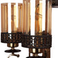 JS-VP M-215-3LP Cluster hanging Lights 3xE27 Mild Steel, Wood & Glass Material Antique, Brown & Smoky Black Finish