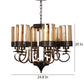 JS-VP S-336-6LP Modern Chandeliers 6xE27 Mild Steel & Glass Material Dark Brown, Gold & Champaign Finish