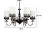 JS-VP S-337-6LP Multi-Arm Chandelier 6xE27 Mild Steel & Glass Material Brown Chrome & White Finish