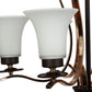 JS-VP S-339-6Lp Multi-Arm Chandelier 6xE27 Mild Steel & Glass Material Dark Brown, Gold & White Finish