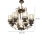 JS-VP S-313-8HL Multi-Arm Chandelier 8xE27 Mild Steel & Glass Material dark brown, gold & Champaign Finish