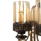 JS-VP S-336-8LP Multi-Arm Chandelier 8xE27 Mild Steel & Glass Material dark brown, gold & Champaign Finish