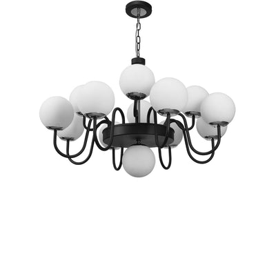 JS-VP S-358-13LP Modern Chandeliers 13xE27 Mild Steel & Glass Material Brown, Gold & White Finish