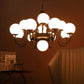 JS-VP S-358-13LP Modern Chandeliers 13xE27 Mild Steel & Glass Material Brown, Gold & White Finish