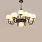 JS-VP S-358-13LP Modern Chandeliers 13xE27 Mild Steel & Glass Material Brown, Gold & White Finish
