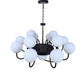 JS-VP S-358-13LP Modern Chandeliers 13xE27 Mild Steel & Glass Material Brown, Gold & White Finish