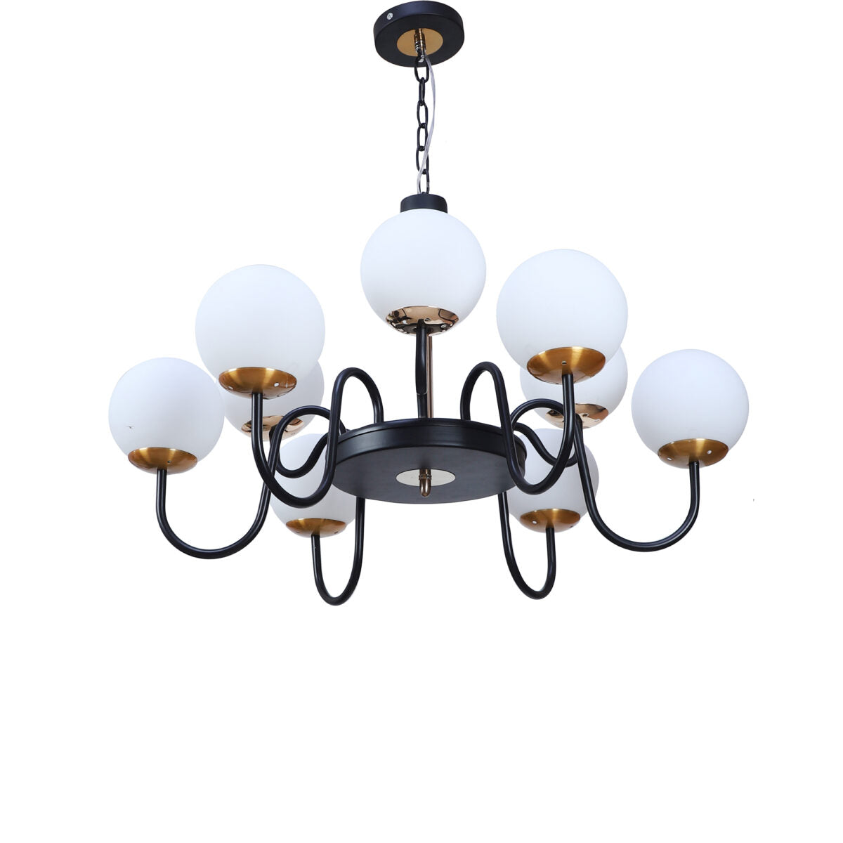 Brown & White Glass Chandelier Suite