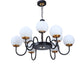 JS-VP S-358-9LP Modern Chandeliers 9xE27 Mild Steel & Glass Material Brown, Gold & White Finish